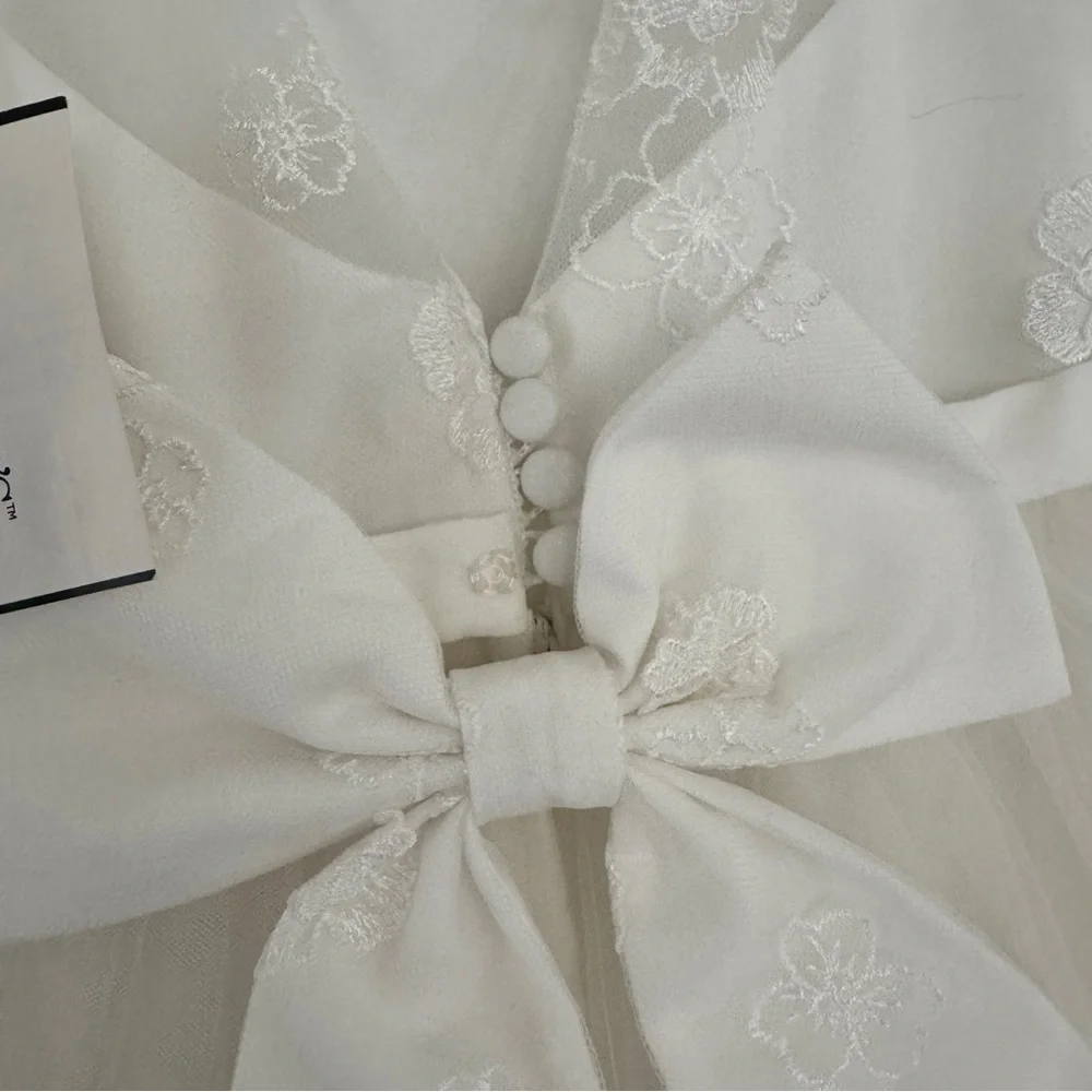 NWT NEVER WORN White' Tulle Flower Girl Dress - Picture 7 of 8